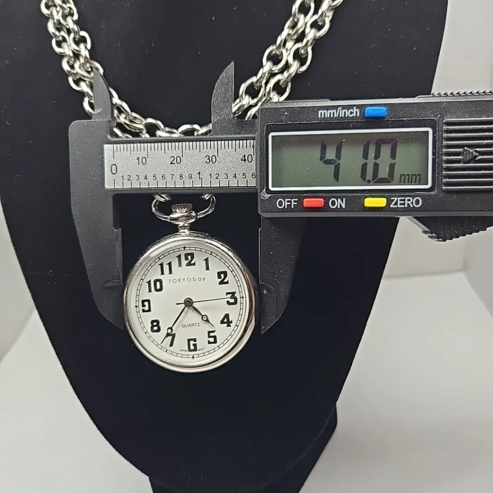 TOKYObay Pocket Watch Silver Tone New Battery Jeans Pants Suit Chain Necklace